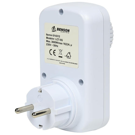 Benson Automatische Tijdschakelaar met Dag/Nacht Sensor en Afteltimer - 3600W