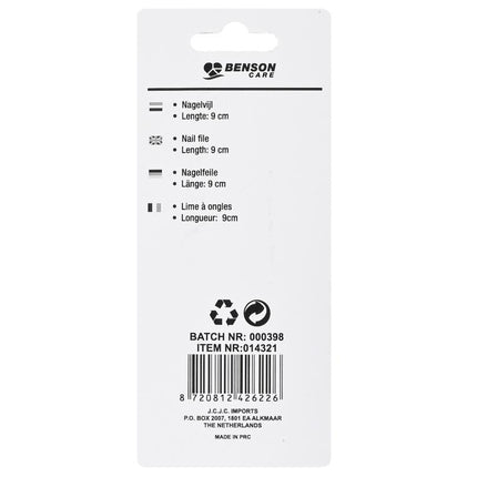 Benson Compacte Nagelvijl – Zwart – 9 cm – Nagelverzorging