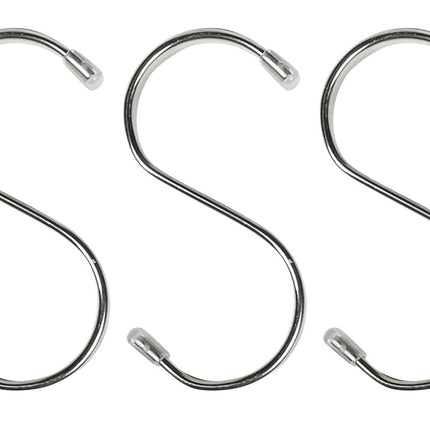 Benson Platte S-Haken 70 mm – Set van 3 – RVS