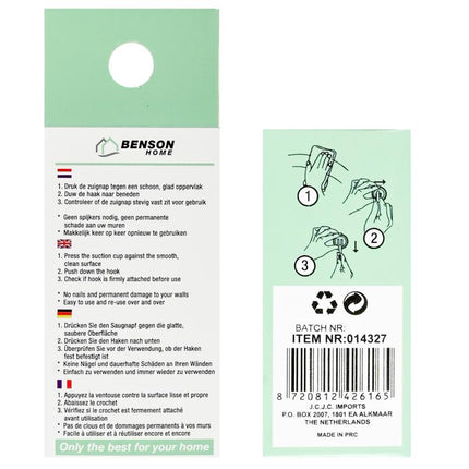 Benson Zuignaphaken - Ø 35 mm - Zwart - 2-delig - Max. 2 kg