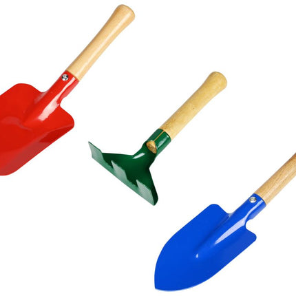 Benson Kinder Tuingereedschap Set - 3-Delig - Metaal met Houten Handvat - Kleurrijk