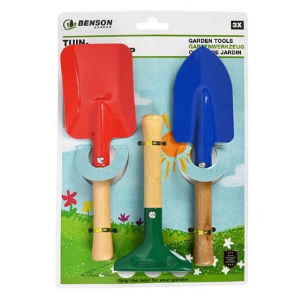 Benson Tuingereedschap Set Kind - 3-Delig - Hout & Metaal