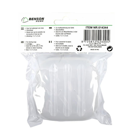 Benson Compact Zeepbakje - Afsluitbaar - 7 x 7 x 3 cm - Ideaal voor Reis