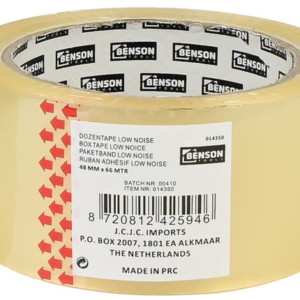 Benson Transparante Dozentape - 48 mm x 66 m - Low Noise - Sterk Klevend