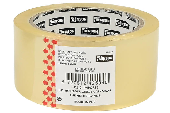 Benson Transparante Dozentape - 48 mm x 66 m - Low Noise - Sterk Klevend