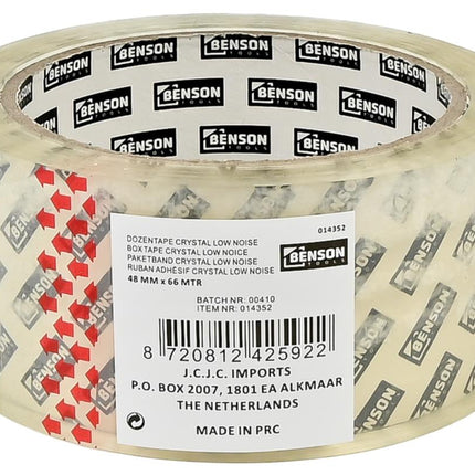 Benson Kristalheldere Dozentape - 48 mm x 66 m - Low Noise & Geruisloos