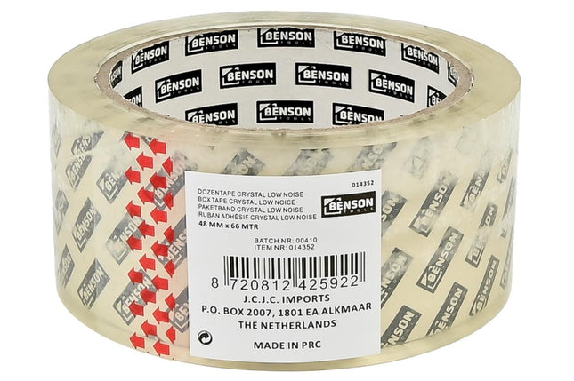 Benson Kristalheldere Dozentape - 48 mm x 66 m - Low Noise & Geruisloos