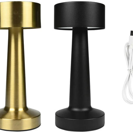 Benson Luxe LED Tafellamp – Oplaadbaar & Dimbaar – 3 Kleurinstellingen – Goud & Zwart Mix