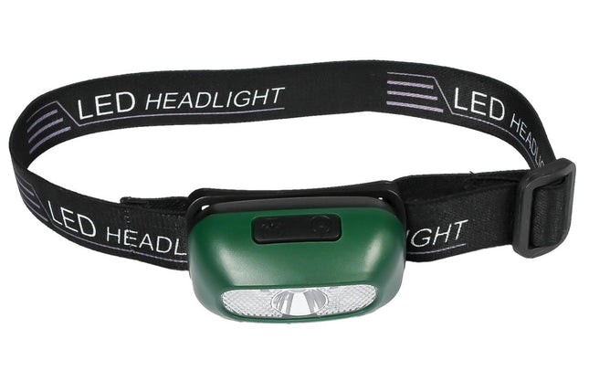 Hofftech Oplaadbare Hoofdlamp met Sensor - 3W - Groen - Handsfree