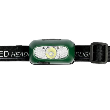 Hofftech Oplaadbare Hoofdlamp met Sensor - 3W - Groen - Handsfree