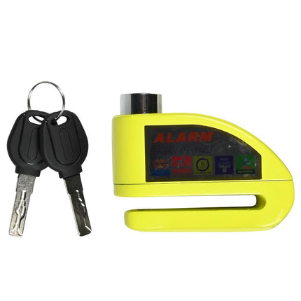 Stahlex Schijfremslot met Alarm - 7.0 mm - Geel - Anti-diefstal