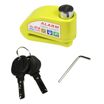 Stahlex Schijfremslot met Alarm - 7.0 mm - Geel - Anti-diefstal