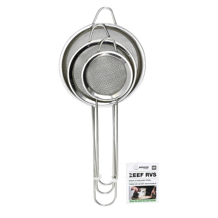 Benson RVS Zeefset - 3-delig - Ø 6, 8 en 10 cm - Duurzaam Roestvrij Staal
