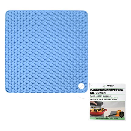 Benson Vierkante Siliconen Pannenonderzetter - 17 x 17 cm - Grijs/Groen