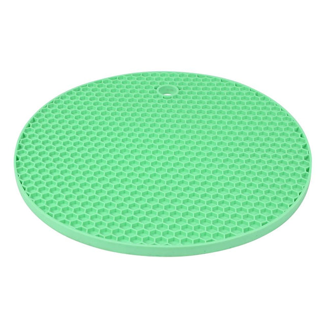 Benson Ronde Siliconen Pannenonderzetter - Ø 18 cm - Hittebestendig - Grijs/Groen