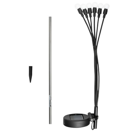 Benson Solar Tuinlamp – 6 LED Bollen – 70 cm – Flexibele Opstelling