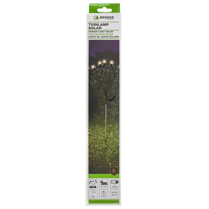 Benson Solar Tuinlamp – 6 LED Bollen – 70 cm – Flexibel & RVS