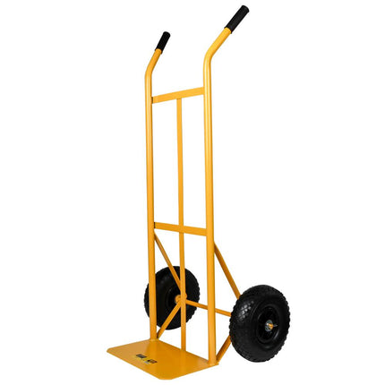 Benson Steekwagen Geel 180 kg - Luchtbanden - Vast Plateau