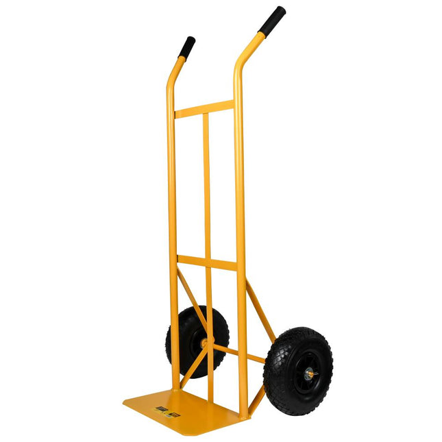 Benson Steekwagen Geel 180 kg - Luchtbanden - Vast Plateau