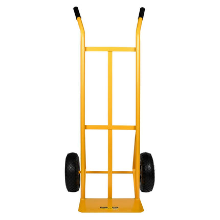 Benson Steekwagen Geel 180 kg - Luchtbanden - Vast Plateau