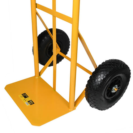 Benson Steekwagen Geel 180 kg - Luchtbanden - Vast Plateau