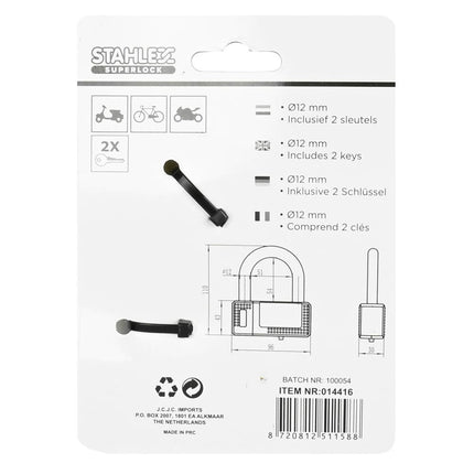 Stahlex Beugelslot 588 - 96 x 110 mm - 12 mm Staal - Compact