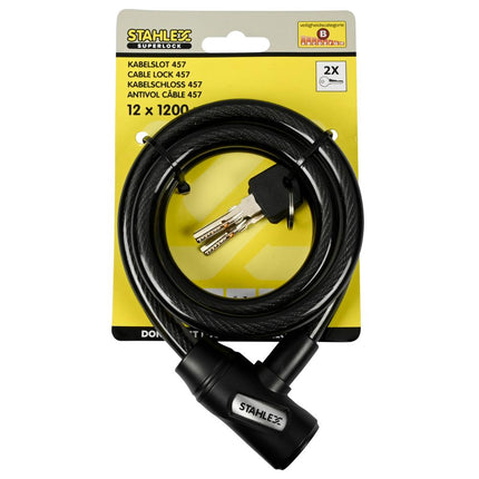 Stahlex Cycloshield Kabelslot - Ø 12 mm x 1200 mm - Inclusief 2 Sleutels