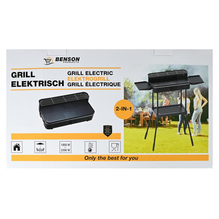 Benson Elektrische 2-in-1 BBQ & Tafelgrill - 2200W - 50x25 cm