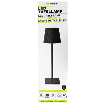 Benson Luxe LED Tafellamp – 38 cm – Aluminium – 3 Lichtstanden – Dimbaar – USB-C Oplaadbaar