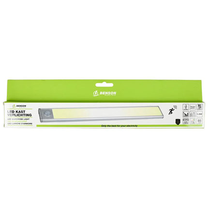 Benson LED Kastverlichting – 30 cm – PIR Bewegingssensor – USB-C Oplaadbaar – Warm Wit