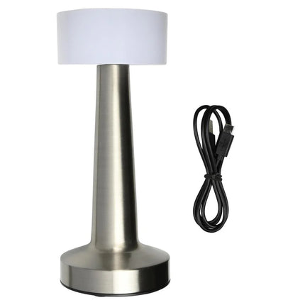 Benson Luxe LED Tafellamp – Zilver – 3 Lichtmodi – Touch Bediening – USB-C Oplaadbaar