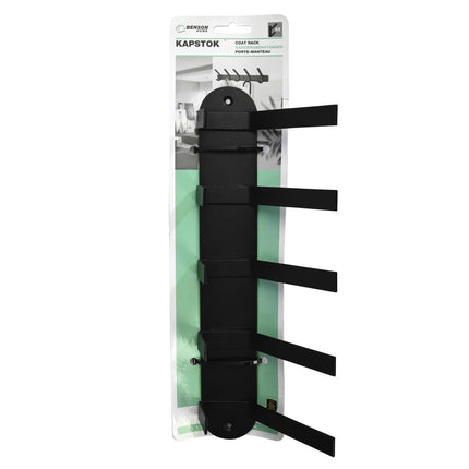 Benson Kapstok met 5 Dubbele Haken - Staal - Wandmodel - 30 cm
