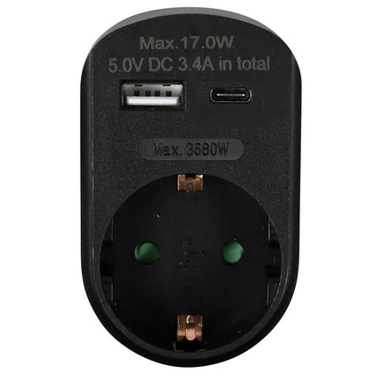 Benson Stopcontact met USB-A en USB-C - Zwart - Modern en Efficiënt - 16A