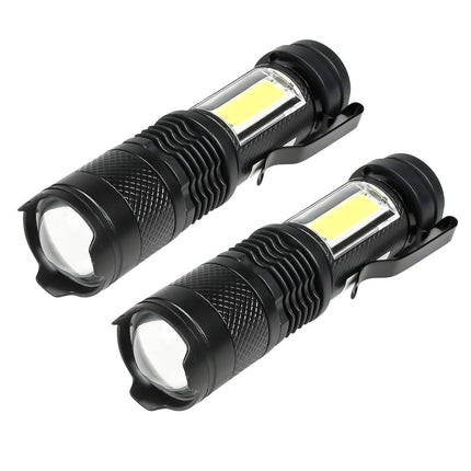 Hofftech Oplaadbare Zaklampenset – 2 stuks – 3W LED + COB Zijlicht – USB-C