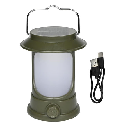 Benson Solar Campinglamp - 18 cm - Dimbaar - USB-C Oplaadbaar - IP44 Spatwaterdicht