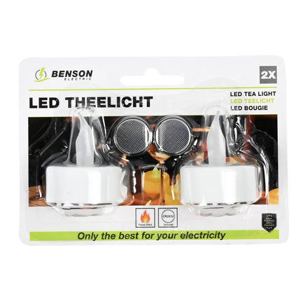 Benson LED Theelichtjes – Set van 2 – Realistisch Flame Effect – Inclusief Batterijen
