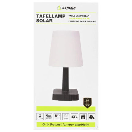 Benson Solar Tafellamp – LED – 23 cm – IP44 – Sfeervol Licht