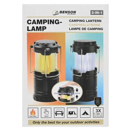Benson Campinglamp 2-in-1 - Realistisch Vlammen-effect & Wit Licht - 150 Lumen