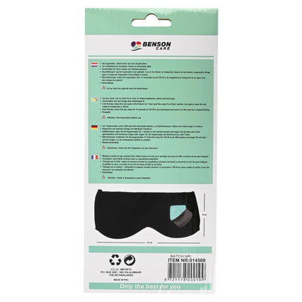 Benson Gel Oogmasker – Warmte- & Koudetherapie – Herbruikbaar – 21x11 cm