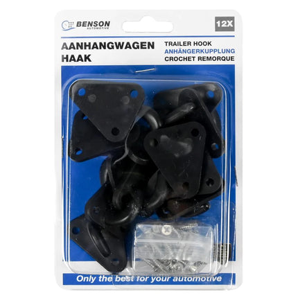 Benson Touwhaken Set - 12 Stuks - Kunststof - Inclusief Schroeven