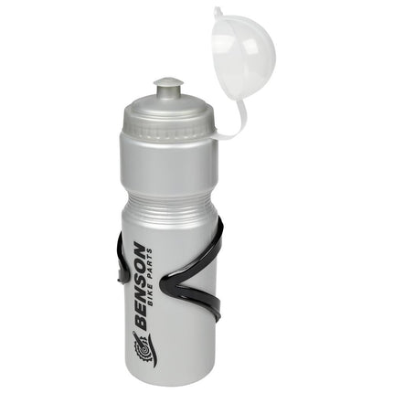 Benson Bidon met Houder - 750 ml - BPA-Vrij - Inclusief Montageset - Zwart