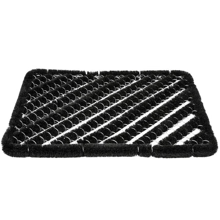 Benson Borstelmat - 40 x 60 cm - Staaldraad & Kokos - Zwart/Bruin