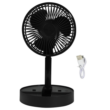 Benson Opvouwbare USB Ventilator - 3 Snelheden - Oplaadbaar - Zwart