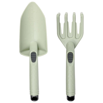 Benson Kunststof Tuingereedschap Set - 2-Delig - Hark & Schep - Groen
