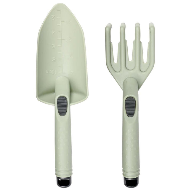 Benson Kunststof Tuingereedschap Set - 2-Delig - Hark & Schep - Groen