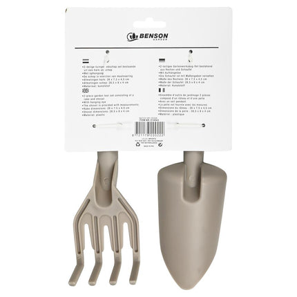 Benson Kunststof Tuingereedschap Set – 2-Delig – Beige – Met Maatvoering