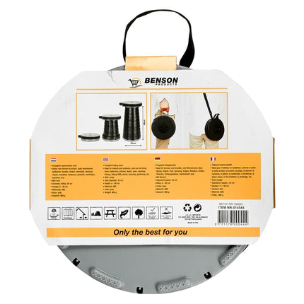 Benson Opvouwbare Telescopische Kruk - Verstelbaar - ABS - Grijs - 6-46 cm