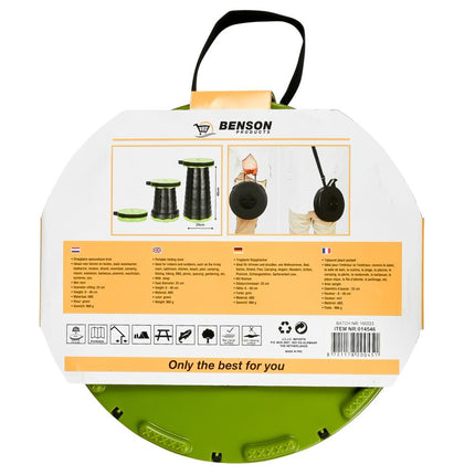 Benson Opvouwbare Kruk - Verstelbaar (6-46 cm) - Groen - Draagbaar