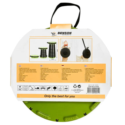 Benson Opvouwbare Kruk - Verstelbaar (6-46 cm) - Groen - Draagbaar