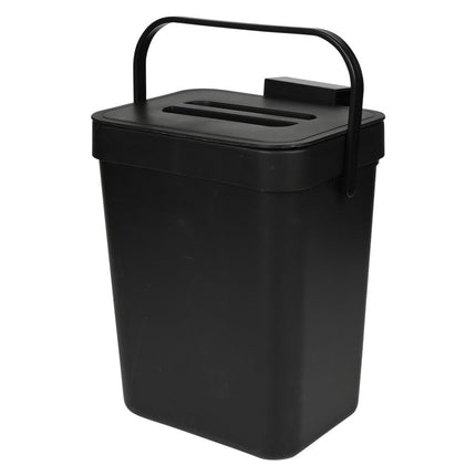 Benson Compacte Prullenbak - 3 Liter - Zwart - Ruimtebesparend - 16 x 13 x 20,5 cm